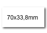 wereinaristea EtichetteAutoadesive, COPRENTE, 70x33,8(33,8x70mm) Carta BIANCO, adesivo Permanente, angoli a spigolo, per ink-jet, laser e fotocopiatrici, su foglio A4 (210x297mm).