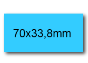 wereinaristea EtichetteAutoadesive, 70x33,8(33,8x70mm) Carta AZZURRO, adesivo Permanente, angoli a spigolo, per ink-jet, laser e fotocopiatrici, su foglio A4 (210x297mm) bra3058AZ