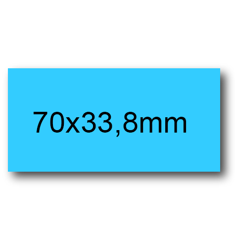 wereinaristea EtichetteAutoadesive, 70x33,8(33,8x70mm) Carta AZZURRO, adesivo Permanente, angoli a spigolo, per ink-jet, laser e fotocopiatrici, su foglio A4 (210x297mm).