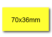 wereinaristea EtichetteAutoadesive, COPRENTE CartaGIALLA, 70x36 Etichette 70x67con adesivo PERMANENTE, angoli a spigolo, per ink-jet, laser e fotocopiatrici, su foglio A4 (210x297mm).