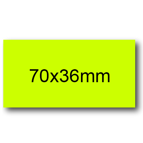 wereinaristea EtichetteAutoadesive, 70x36(36x70mm) Carta GIALLO FLUORESCENTE, adesivo Permanente, angoli a spigolo, per ink-jet, laser e fotocopiatrici, su foglio A4 (210x297mm).