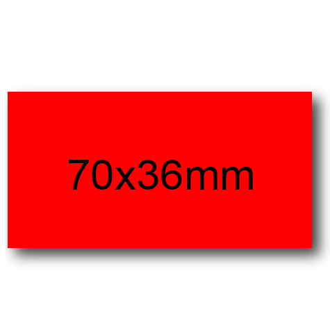 wereinaristea EtichetteAutoadesive, COPRENTE CartaROSSA, 70x36 Etichette 70x67con adesivo PERMANENTE, angoli a spigolo, per ink-jet, laser e fotocopiatrici, su foglio A4 (210x297mm).