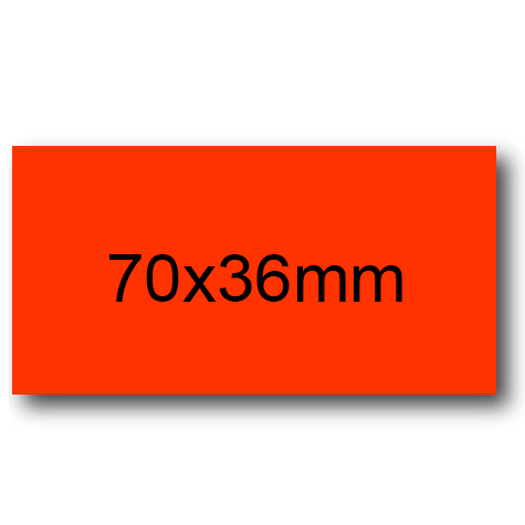 wereinaristea EtichetteAutoadesive, 70x36(36x70mm) Carta ROSSO FLUORESCENTE, adesivo Permanente, angoli a spigolo, per ink-jet, laser e fotocopiatrici, su foglio A4 (210x297mm).