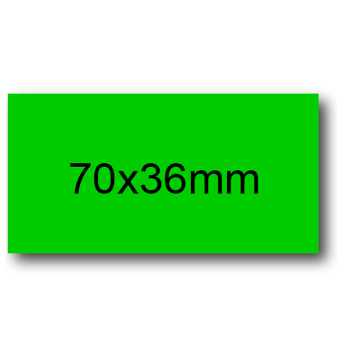 wereinaristea EtichetteAutoadesive, COPRENTE CartaVERDE, 70x36 Etichette 70x67con adesivo PERMANENTE, angoli a spigolo, per ink-jet, laser e fotocopiatrici, su foglio A4 (210x297mm).