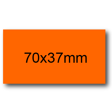 wereinaristea EtichetteAutoadesive, 70x37(37x70mm) Carta ARANCIONE FLUORESCENTE, adesivo Permanente, angoli a spigolo, per ink-jet, laser e fotocopiatrici, su foglio A4 (210x297mm).