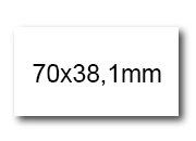 wereinaristea EtichetteAutoadesive, 70x38,1(38,1x70mm) Carta BIANCO, adesivo Permanente, angoli a spigolo, per ink-jet, laser e fotocopiatrici, su foglio A4 (210x297mm) bra3062