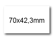 wereinaristea EtichetteAutoadesive, 70x42,3(42,3x70mm) Carta BIANCO, adesivo Permanente, angoli a spigolo, per ink-jet, laser e fotocopiatrici, su foglio A4 (210x297mm).