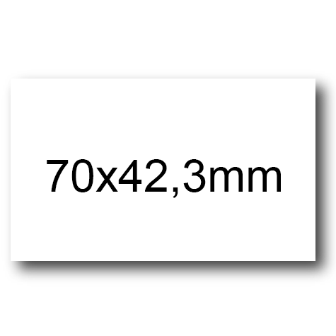 wereinaristea EtichetteAutoadesive, 70x42,3(42,3x70mm) Carta BIANCO, adesivo Permanente, angoli a spigolo, per ink-jet, laser e fotocopiatrici, su foglio A4 (210x297mm).