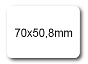 wereinaristea EtichetteAutoadesive, COPRENTE, 70x50,8(50,8x70mm) Carta BIANCO, adesivo RIMOVIBILE, angoli arrotondati, per ink-jet, laser e fotocopiatrici, su foglio A4 (210x297mm) PLA113120