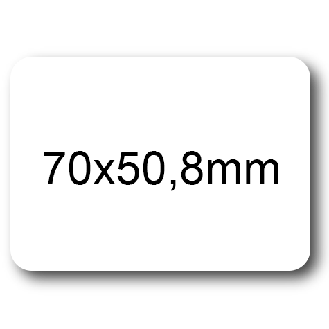 wereinaristea EtichetteAutoadesive, COPRENTE, 70x50,8(50,8x70mm) Carta BIANCO, adesivo RIMOVIBILE, angoli arrotondati, per ink-jet, laser e fotocopiatrici, su foglio A4 (210x297mm).