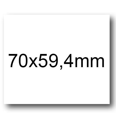 wereinaristea EtichetteAutoadesive, 70x59,4(59,4x70mm) Carta BIANCO, adesivo Permanente, angoli a spigolo, per ink-jet, laser e fotocopiatrici, su foglio A4 (210x297mm).