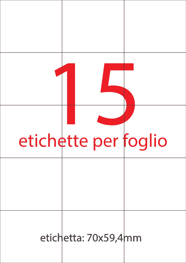 wereinaristea EtichetteAutoadesive, 70x59,4(59,4x70mm) Carta BIANCO, adesivo Permanente, angoli a spigolo, per ink-jet, laser e fotocopiatrici, su foglio A4 (210x297mm).