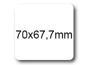 wereinaristea EtichetteAutoadesive, COPRENTE, 70x67,7(67,7x70mm) Carta BIANCO, adesivo RIMOVIBILE, angoli arrotondati, per ink-jet, laser e fotocopiatrici, su foglio A4 (210x297mm).
