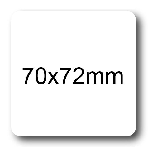 wereinaristea EtichetteAutoadesive, 70x72mm BIANCO, angoli ARROTONDATI, adesivo Permanente, per ink-jet, laser e fotocopiatrici, su foglio A4 (210x297mm),  (72x70mm).