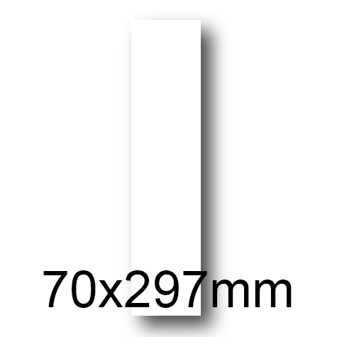 wereinaristea EtichetteAutoadesive, COPRENTE, 70x297(297x70mm) Carta BIANCO, adesivo Permanente, angoli a spigolo, per ink-jet, laser e fotocopiatrici, su foglio A4 (210x297mm).