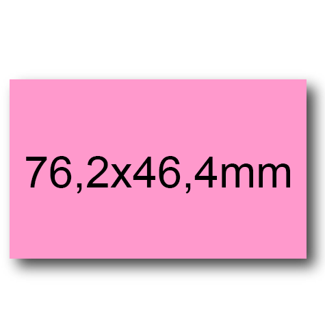 wereinaristea EtichetteAutoadesive, 76,2x46,4(46,4x76,2mm) Carta ROSA, adesivo Permanente, angoli arrotondati, per ink-jet, laser e fotocopiatrici, su foglio A4 (210x297mm).