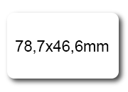 wereinaristea EtichetteAutoadesive, COPRENTE, 78,7x46,6(46,6x78,7mm) Carta BIANCO, adesivo RIMOVIBILE, angoli arrotondati, per ink-jet, laser e fotocopiatrici, su foglio A4 (210x297mm) PLA113140