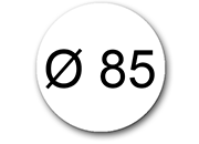 wereinaristea EtichetteAutoadesive rotonde, diametro 85mm BIANCO, adesivo Permanente, per ink-jet, laser e fotocopiatrici, su foglio A4 (210x297mm) bra3082