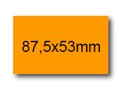 wereinaristea EtichetteAutoadesive, 87,5x53(53x87,5mm) Carta ARANCIONE, adesivo Permanente, angoli a spigolo, per ink-jet, laser e fotocopiatrici, su foglio A4 (210x297mm) bra3084AR