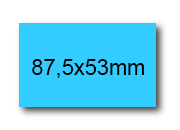 wereinaristea EtichetteAutoadesive, 87,5x53(53x87,5mm) Carta AZZURRO, adesivo Permanente, angoli a spigolo, per ink-jet, laser e fotocopiatrici, su foglio A4 (210x297mm) bra3084AZ