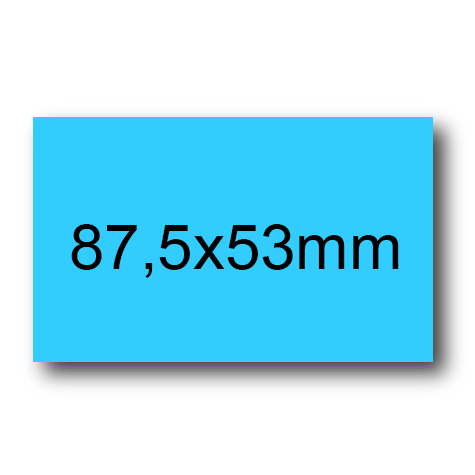 wereinaristea EtichetteAutoadesive, 87,5x53(53x87,5mm) Carta AZZURRO, adesivo Permanente, angoli a spigolo, per ink-jet, laser e fotocopiatrici, su foglio A4 (210x297mm).