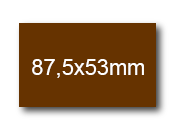 wereinaristea EtichetteAutoadesive, 87,5x53(53x87,5mm) Carta MARRONE, adesivo Permanente, angoli a spigolo, per ink-jet, laser e fotocopiatrici, su foglio A4 (210x297mm) bra3084MA