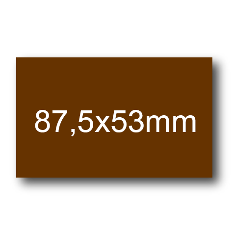 wereinaristea EtichetteAutoadesive, 87,5x53(53x87,5mm) Carta MARRONE, adesivo Permanente, angoli a spigolo, per ink-jet, laser e fotocopiatrici, su foglio A4 (210x297mm).