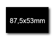 wereinaristea EtichetteAutoadesive, 87,5x53(53x87,5mm) Carta NERO, adesivo Permanente, angoli a spigolo, per ink-jet, laser e fotocopiatrici, su foglio A4 (210x297mm) bra3084NE