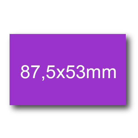 wereinaristea EtichetteAutoadesive, 87,5x53(53x87,5mm) Carta VIOLA, adesivo Permanente, angoli a spigolo, per ink-jet, laser e fotocopiatrici, su foglio A4 (210x297mm).