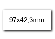 wereinaristea EtichetteAutoadesive, 97x42,3(42,3x97mm) Carta BIANCO, adesivo Permanente, angoli a spigolo, per ink-jet, laser e fotocopiatrici, su foglio A4 (210x297mm) bra3088