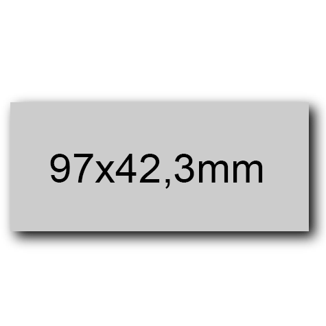 wereinaristea EtichetteAutoadesive, Poliestere CartaARGENTO opaco, 97x42,3(42,3x97mm) Carta ARGENTO, adesivo PERMANENTE, angoli a spigolo, per laser e fotocopiatrici, con bordino di sicurezza, resistenti alle alte temperature. Ideali per identificare o evidenziare componenti elettronici, su foglio A4 (210x297mm).