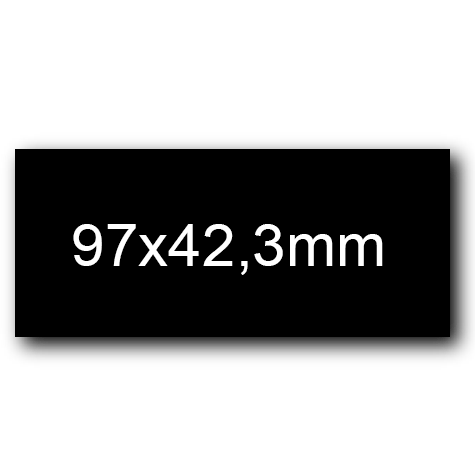 wereinaristea EtichetteAutoadesive, 97x42,3(42,3x97mm) Carta NERO, adesivo Permanente, angoli a spigolo, per ink-jet, laser e fotocopiatrici, su foglio A4 (210x297mm).