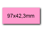 wereinaristea EtichetteAutoadesive, 97x42,3(42,3x97mm) Carta ROSA, adesivo Permanente, angoli a spigolo, per ink-jet, laser e fotocopiatrici, su foglio A4 (210x297mm) BRA3088rs