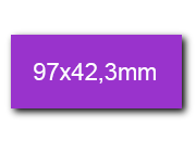 wereinaristea EtichetteAutoadesive, 97x42,3(42,3x97mm) Carta VIOLA, adesivo Permanente, angoli a spigolo, per ink-jet, laser e fotocopiatrici, su foglio A4 (210x297mm) BRA3088vi
