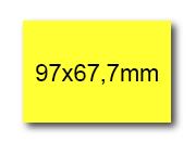 wereinaristea EtichetteAutoadesive, 97x67,7(67,7x97mm) Carta GIALLO, adesivo Permanente, angoli a spigolo, per ink-jet, laser e fotocopiatrici, su foglio A4 (210x297mm) bra3089GI