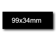 wereinaristea EtichetteAutoadesive, 99x34(34x99mm) Carta NERO, adesivo Permanente, angoli a spigolo, per ink-jet, laser e fotocopiatrici, su foglio A4 (210x297mm) bra3090NE