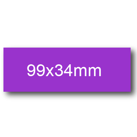 wereinaristea EtichetteAutoadesive, 99x34(34x99mm) Carta VIOLA, adesivo Permanente, angoli a spigolo, per ink-jet, laser e fotocopiatrici, su foglio A4 (210x297mm).