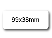 wereinaristea EtichetteAutoadesive, COPRENTE, 99x38(38x99mm) Carta BIANCO, adesivo Permanente, angoli arrotondati, per ink-jet, laser e fotocopiatrici, su foglio A4 (210x297mm).