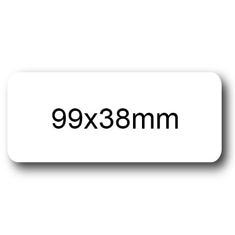 wereinaristea EtichetteAutoadesive, COPRENTE, 99x38(38x99mm) Carta BIANCO, adesivo Permanente, angoli arrotondati, per ink-jet, laser e fotocopiatrici, su foglio A4 (210x297mm).