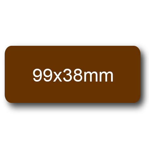 wereinaristea EtichetteAutoadesive, 99x38(38x99mm) Carta MARRONE, adesivo Permanente, angoli arrotondati, per ink-jet, laser e fotocopiatrici, su foglio A4 (210x297mm).