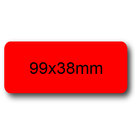 wereinaristea EtichetteAutoadesive, 99x38(38x99mm) Carta ROSSO, adesivo Permanente, angoli arrotondati, per ink-jet, laser e fotocopiatrici, su foglio A4 (210x297mm).