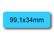 wereinaristea EtichetteAutoadesive, 99,1x34(34x99,1mm) Carta AZZURRO, adesivo Permanente, angoli arrotondati, per ink-jet, laser e fotocopiatrici, su foglio A4 (210x297mm).
