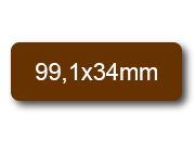 wereinaristea EtichetteAutoadesive, 99,1x34(34x99,1mm) Carta MARRONE, adesivo Permanente, angoli arrotondati, per ink-jet, laser e fotocopiatrici, su foglio A4 (210x297mm) bra3092MA