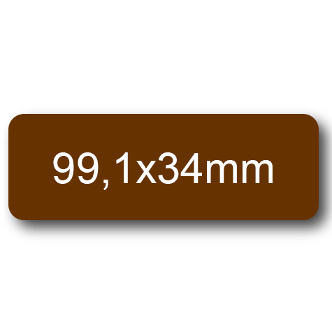 wereinaristea EtichetteAutoadesive, 99,1x34(34x99,1mm) Carta MARRONE, adesivo Permanente, angoli arrotondati, per ink-jet, laser e fotocopiatrici, su foglio A4 (210x297mm).