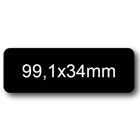 wereinaristea EtichetteAutoadesive, 99,1x34(34x99,1mm) Carta NERO, adesivo Permanente, angoli arrotondati, per ink-jet, laser e fotocopiatrici, su foglio A4 (210x297mm).