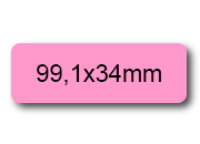 wereinaristea EtichetteAutoadesive, 99,1x34(34x99,1mm) Carta ROSA, adesivo Permanente, angoli arrotondati, per ink-jet, laser e fotocopiatrici, su foglio A4 (210x297mm) bra3092RS