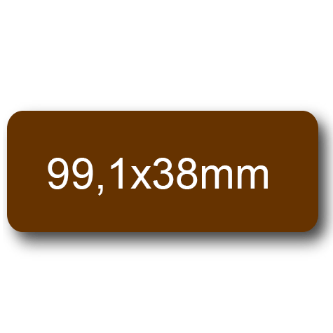 wereinaristea EtichetteAutoadesive, 99,1x38,1(38,1x99,1mm) Carta MARRONE, adesivo Permanente, angoli arrotondati, per ink-jet, laser e fotocopiatrici, su foglio A4 (210x297mm).