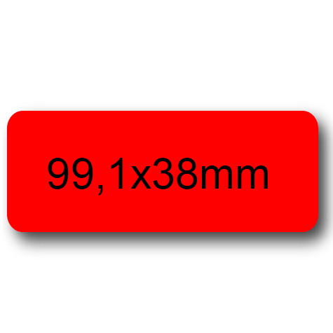 wereinaristea EtichetteAutoadesive, 99,1x38,1(38,1x99,1mm) Carta ROSSO, adesivo Permanente, angoli arrotondati, per ink-jet, laser e fotocopiatrici, su foglio A4 (210x297mm).