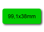 wereinaristea EtichetteAutoadesive, 99,1x38,1(38,1x99,1mm) Carta VERDE, adesivo Permanente, angoli arrotondati, per ink-jet, laser e fotocopiatrici, su foglio A4 (210x297mm) bra3093VE