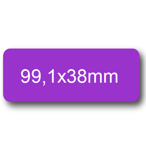 wereinaristea EtichetteAutoadesive, 99,1x38,1(38,1x99,1mm) Carta VIOLA, adesivo Permanente, angoli arrotondati, per ink-jet, laser e fotocopiatrici, su foglio A4 (210x297mm).